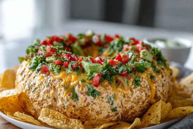 Christmas Taco Cheese Ball Wreath