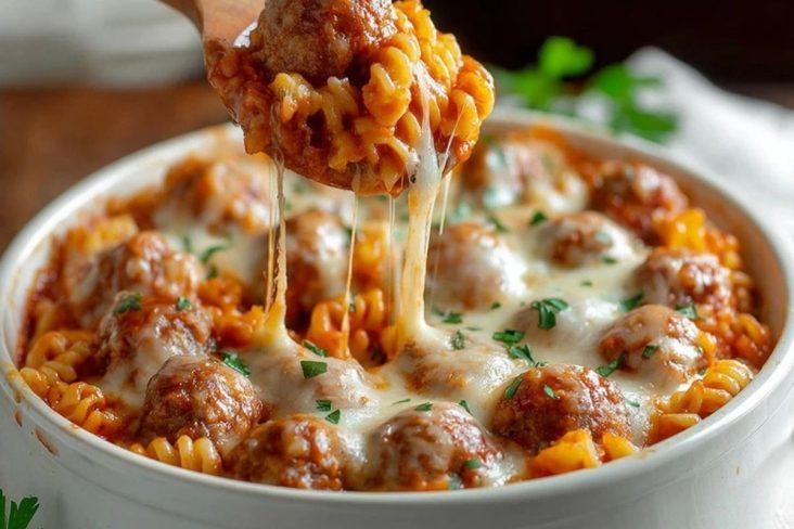 Dump and Bake Meatball Casserole