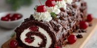 Elegant Black Forest Cake Roll