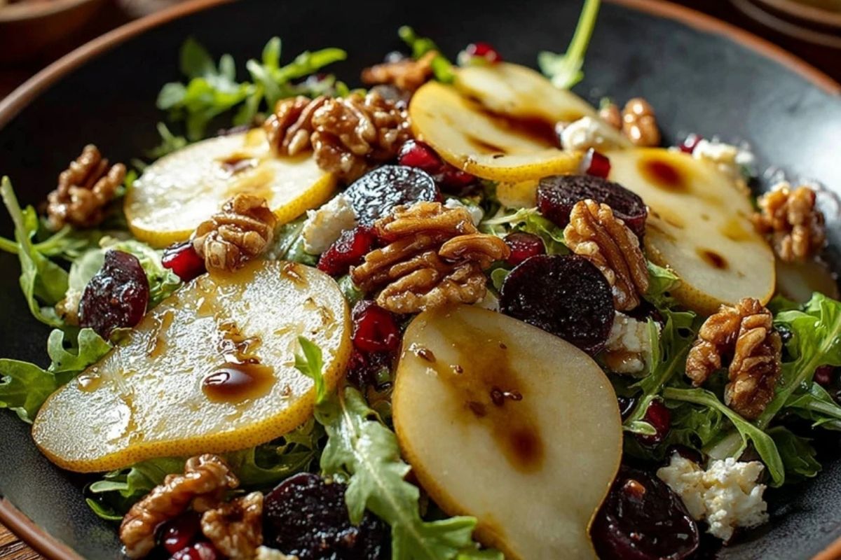 Festive Winter Pear Salad with Balsamic Glaze