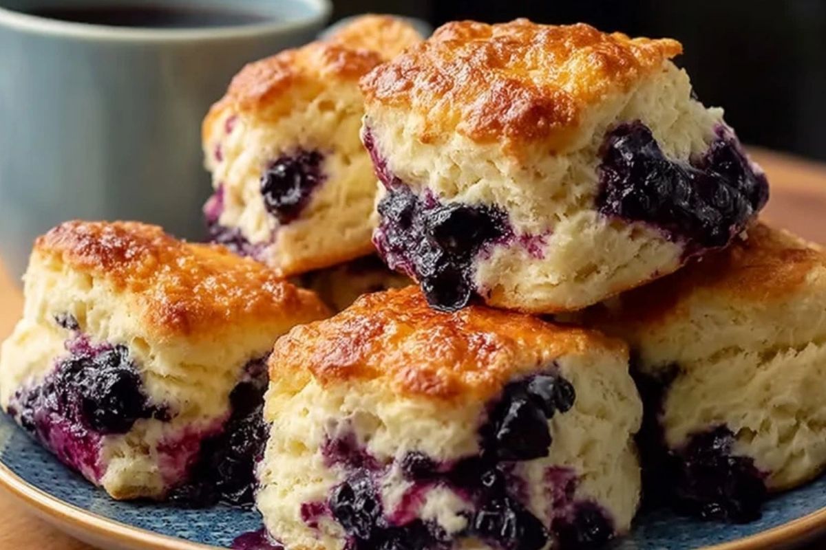 Fluffy Blueberry Biscuits