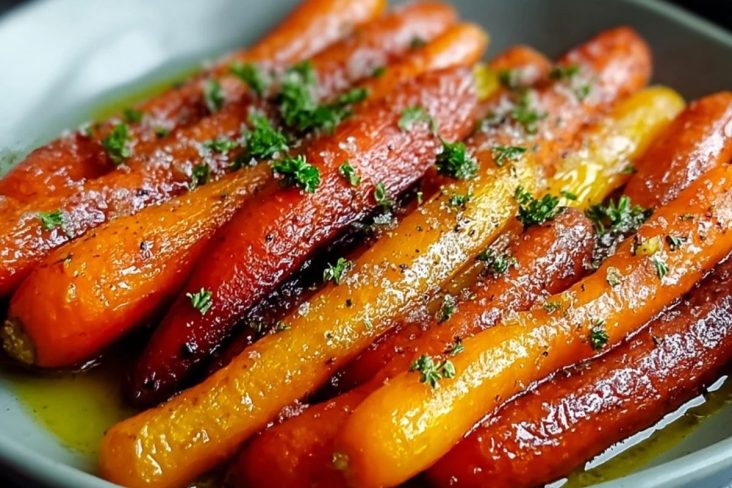 Honey Garlic Butter Roasted Carrots
