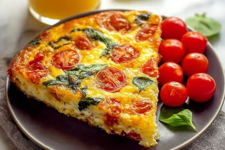 Mouthwatering Crustless Tomato And Basil Quiche