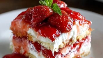 No-Bake Strawberry Cheesecake Lasagna