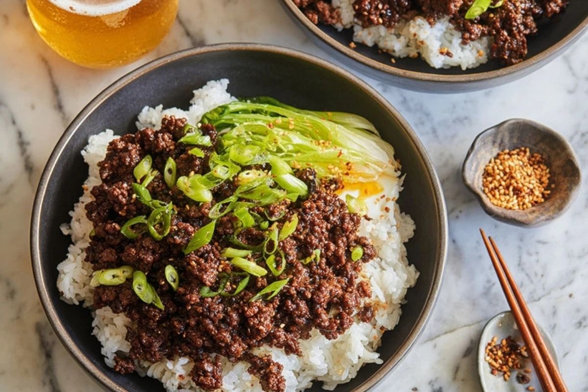 Quick and Easy Korean Ground Beef Bowl