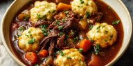 Slow Cooker Beef Stew and Dumplings