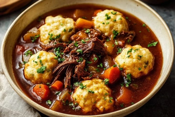 Slow Cooker Beef Stew and Dumplings