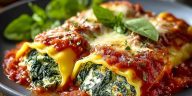 Spinach and Ricotta Stuffed Manicotti