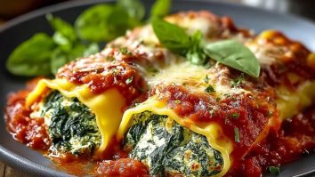 Spinach and Ricotta Stuffed Manicotti