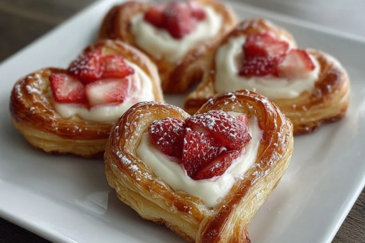 Strawberry Cream Cheese Heart Danishes