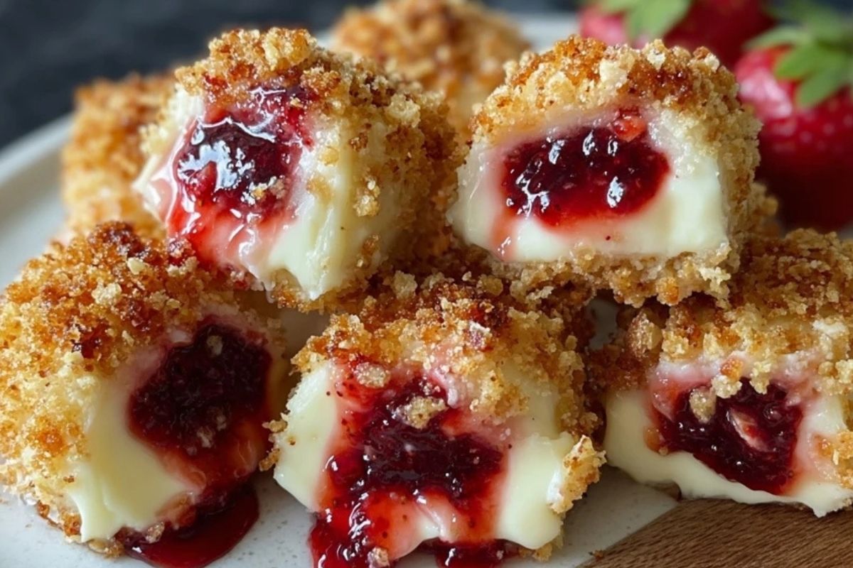 Strawberry Crunch Cheesecake Bites