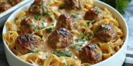Swedish Meatball Noodle Bake
