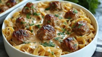 Swedish Meatball Noodle Bake