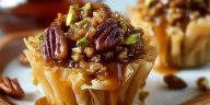 Sweet & Crunchy Pecan Caramel Baklava Cups