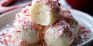 Candy Cane Fudge Snowballs