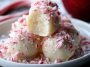 Candy Cane Fudge Snowballs