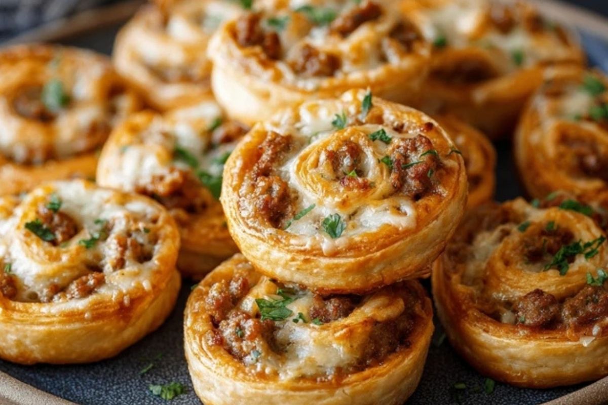 Cheesy Puff Pastry Sausage Pinwheels