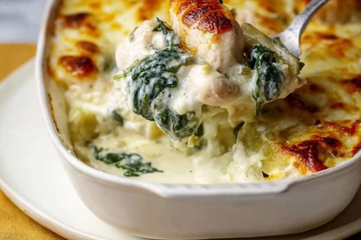 Classic Creamy Chicken And Spinach Casserole