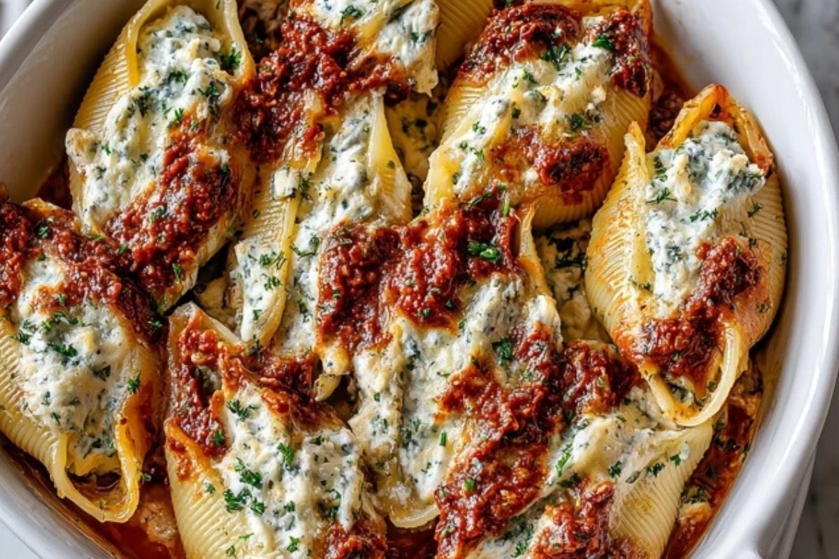 Creamy Sun-Dried Tomato and Ricotta Stuffed Shells