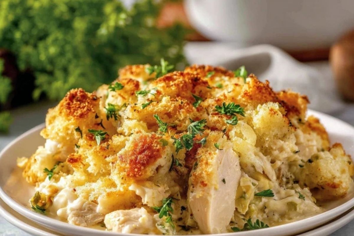 Delicious Chicken and Stuffing Casserole