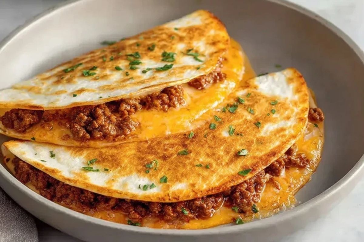 Easy Cheesy Ground Beef Quesadillas