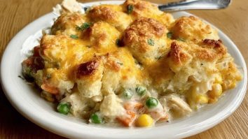 Easy Chicken Cobbler Dinner Casserole (Made with Red Lobster Biscuit Mix)