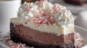 Easy Peppermint Chocolate Cheesecake