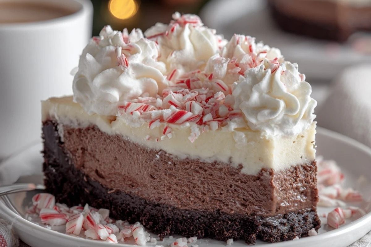 Easy Peppermint Chocolate Cheesecake