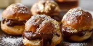 Gold Dusted Chocolate Profiteroles