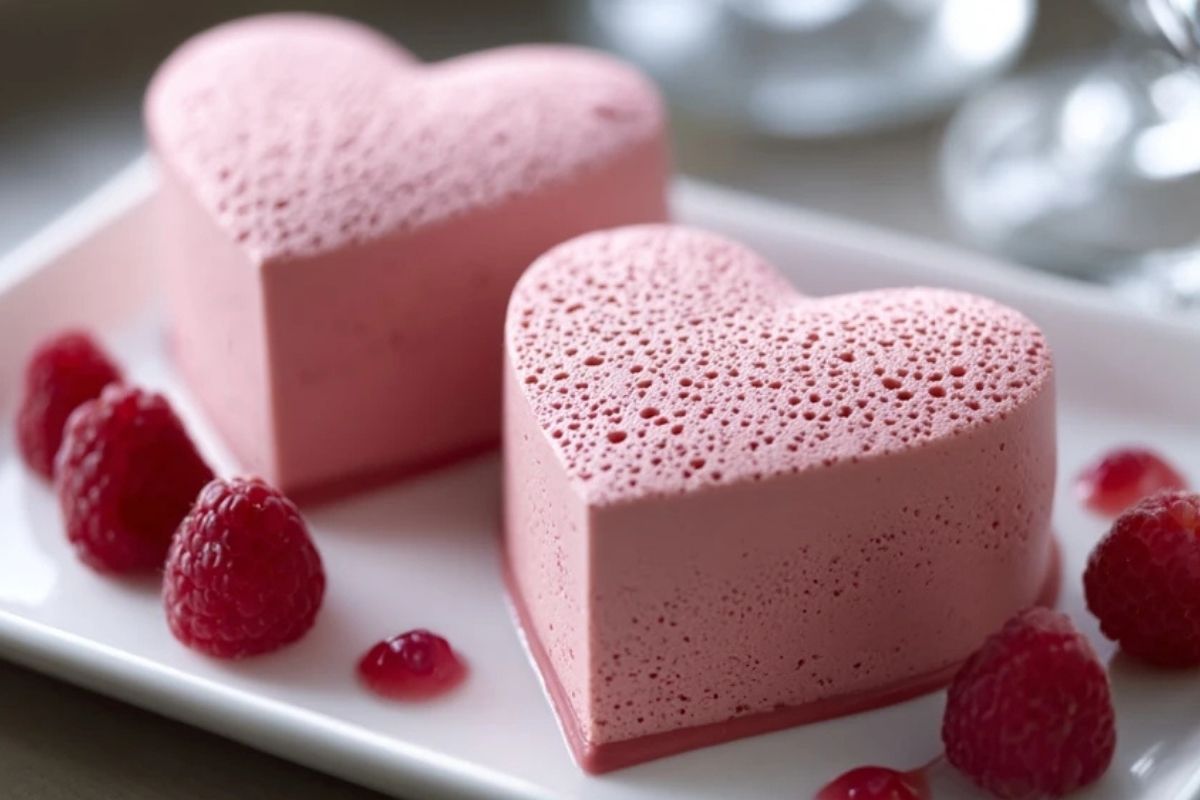 Heart-Shaped Raspberry Mousse