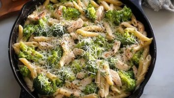 High Protein Rotisserie Chicken Broccoli Pasta
