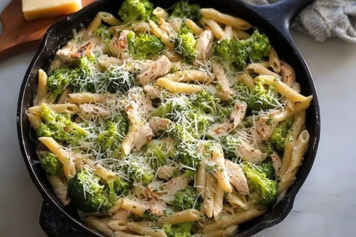 High Protein Rotisserie Chicken Broccoli Pasta