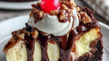 Hot Fudge Sundae Brownie Cheesecake