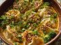 Oven-Baked Dumplings with Peanut Sauce