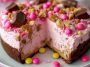 Pink M&M Snickers Cheesecake