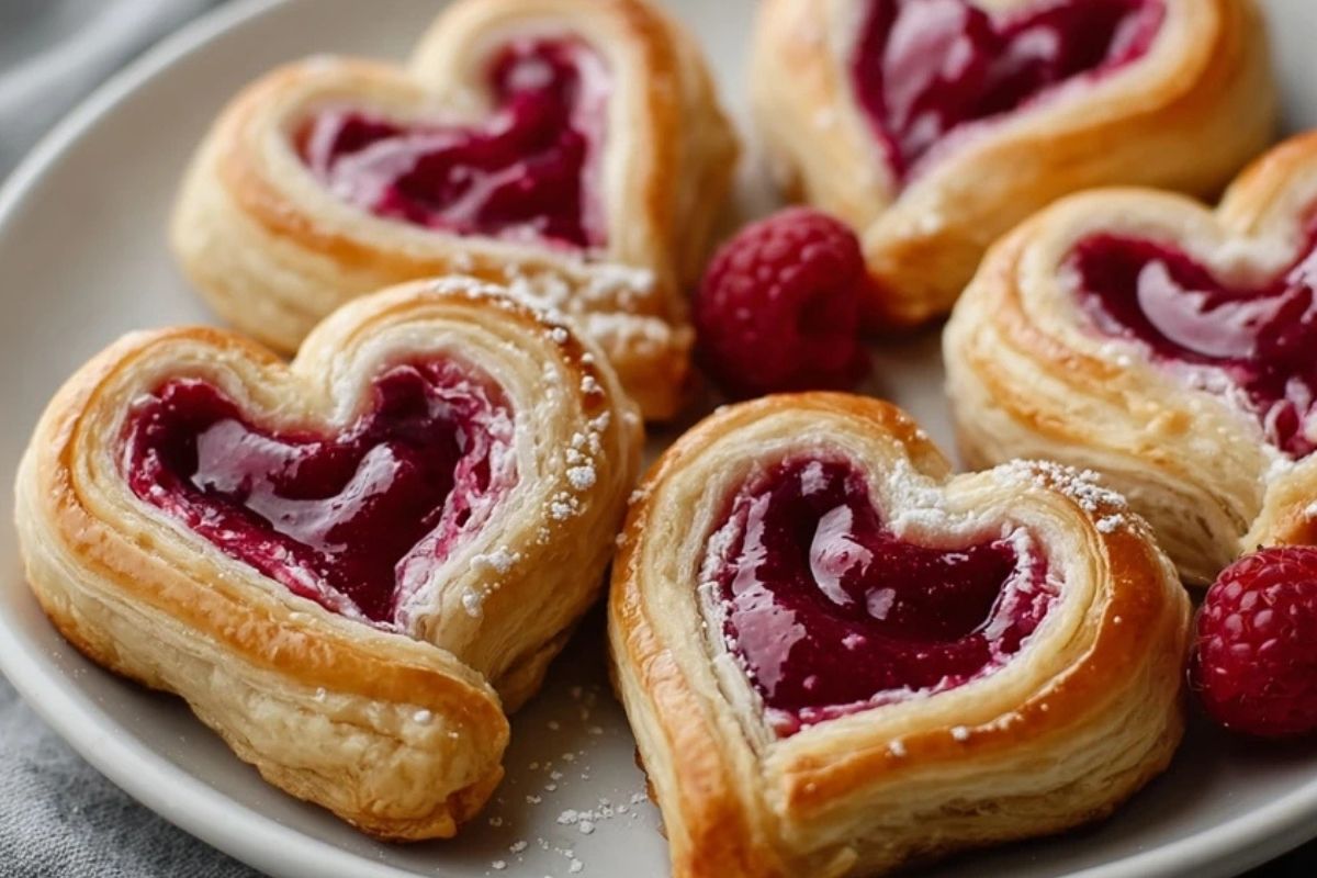 Raspberry Heart Danishes
