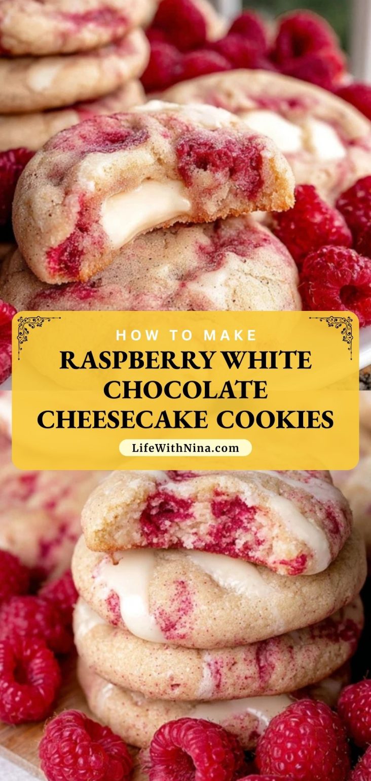Raspberry White Chocolate Cheesecake Cookies