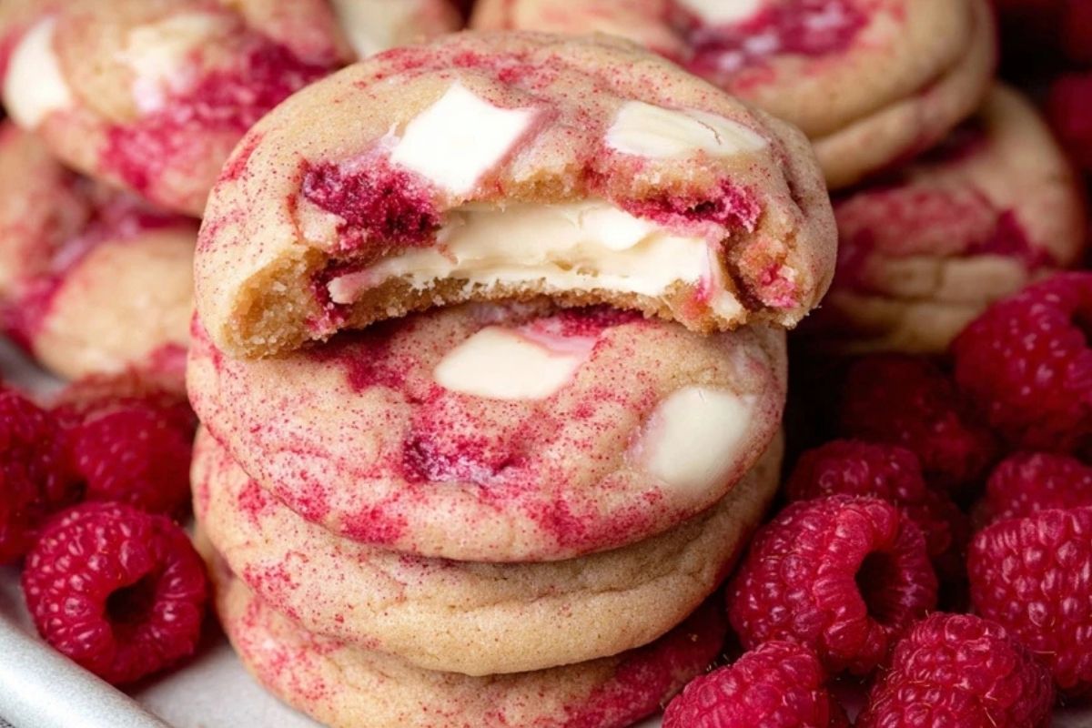 Raspberry White Chocolate Cheesecake Cookies
