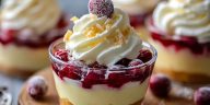 White Chocolate Cranberry Tiramisu Cups