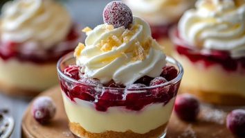 White Chocolate Cranberry Tiramisu Cups