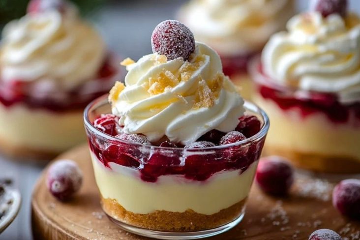 White Chocolate Cranberry Tiramisu Cups