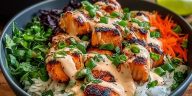 Bang Bang Salmon Bowls With Rice