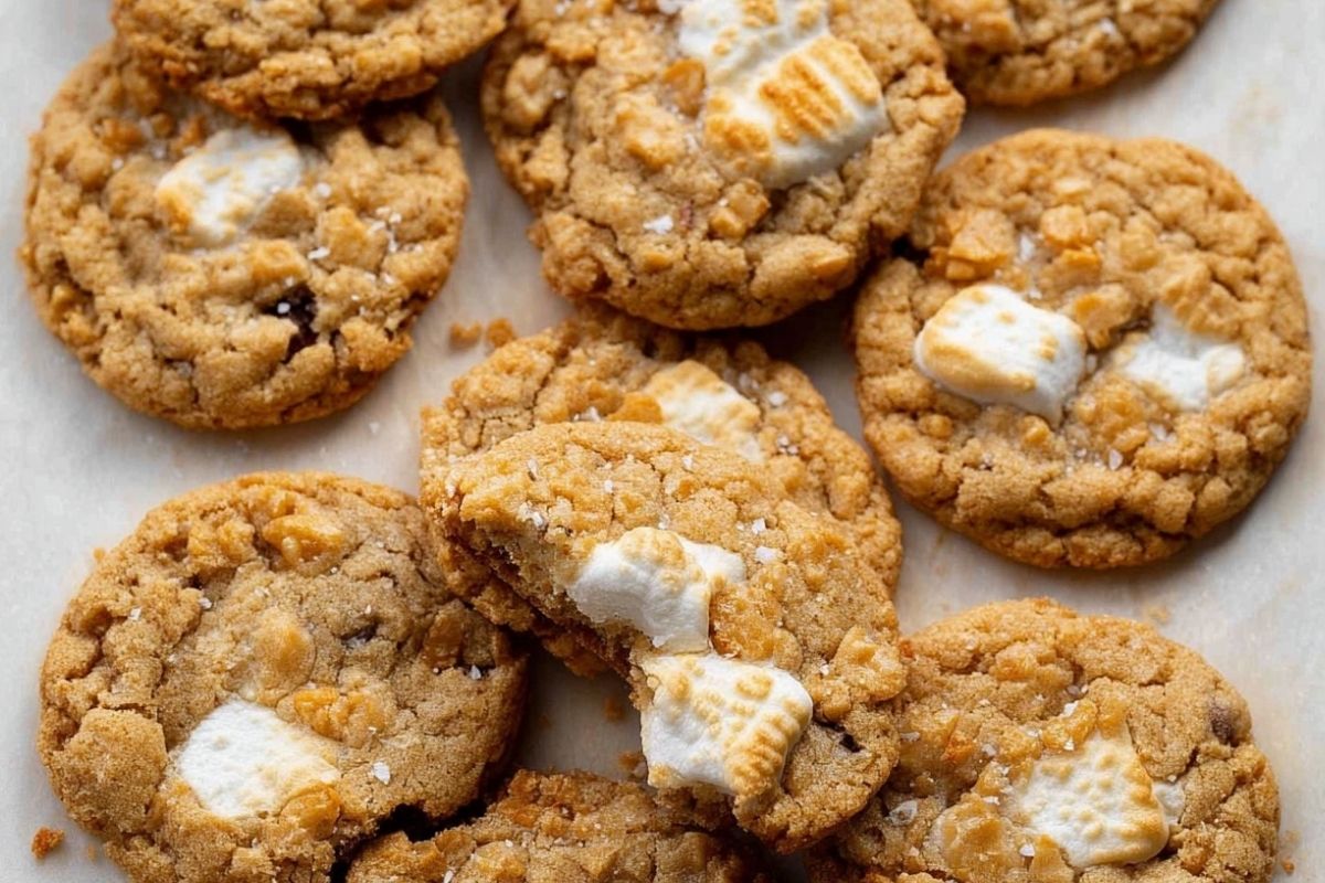 Brown Butter Marshmallow Crispy Cookies