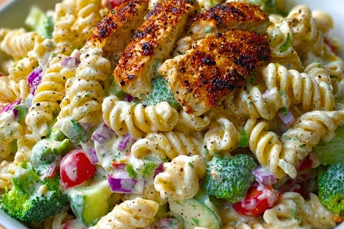 Creamy Ranch Protein Pasta Salad