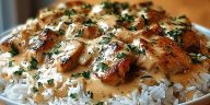 Creamy Smothered Chicken and Rice