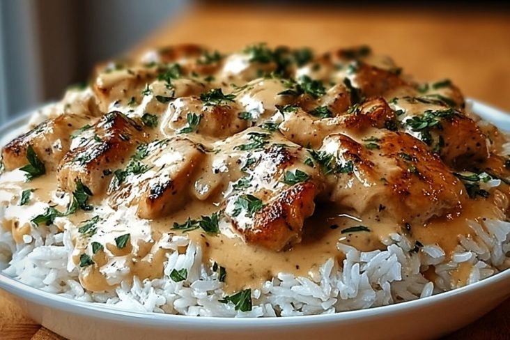 Creamy Smothered Chicken and Rice
