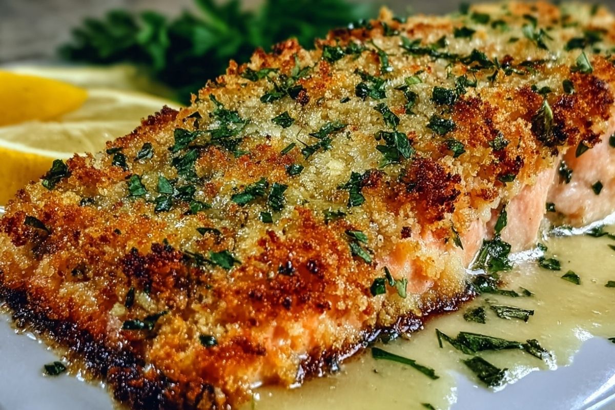 Crispy Parmesan Crusted Baked Salmon