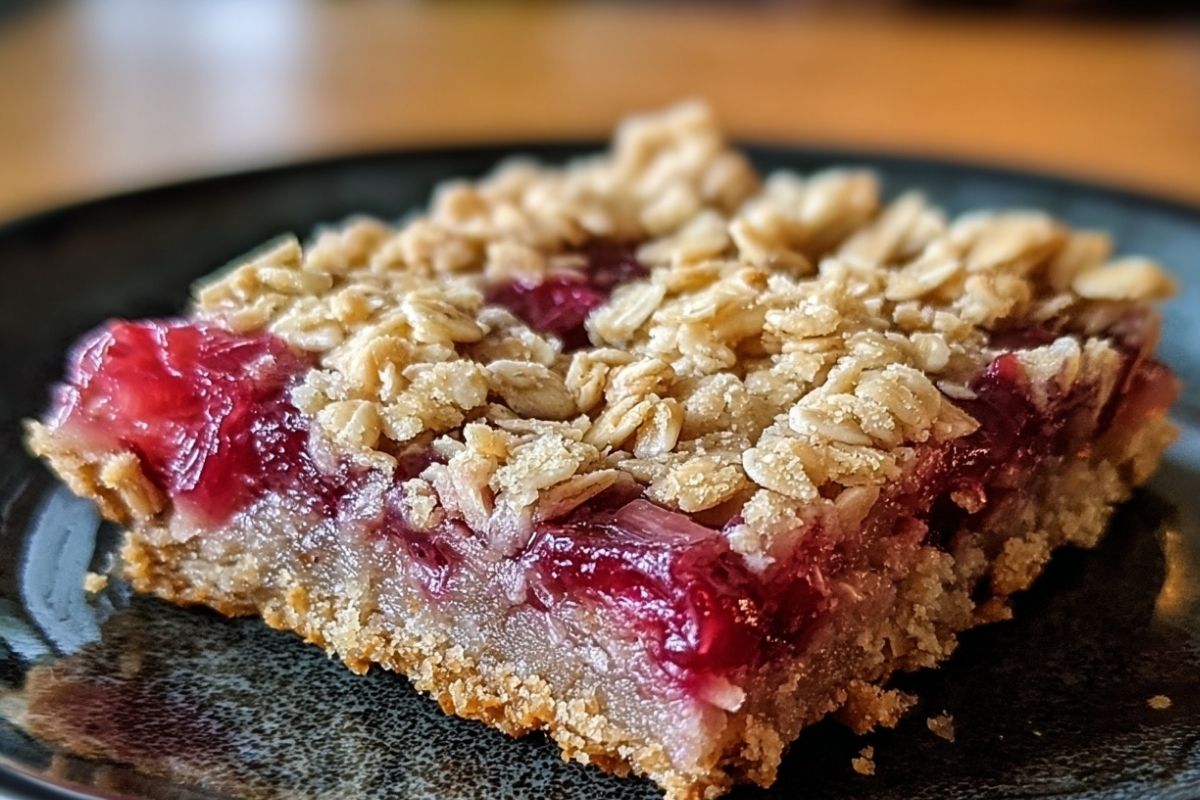 Delicious Amish Oatmeal Rhubarb Bars