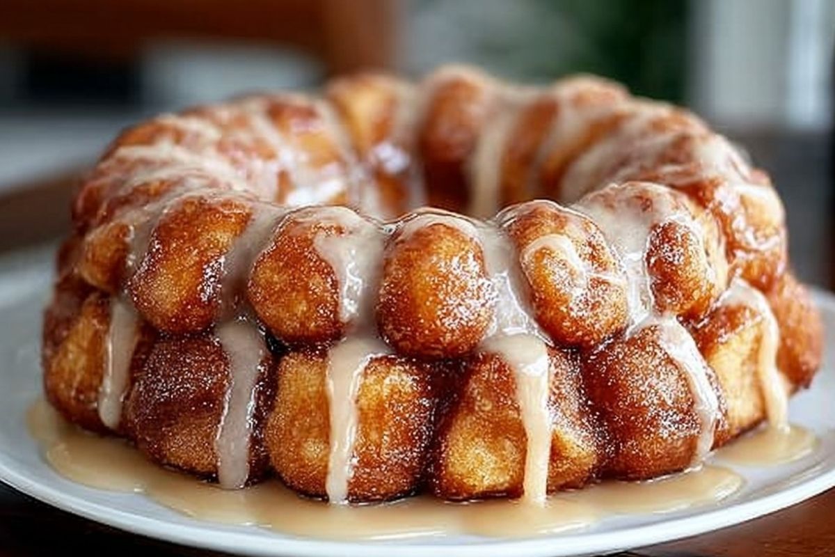 Easy Homemade Monkey Bread With Vanilla Glaze