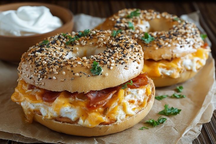 Easy Quiche Stuffed Bagels